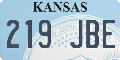 KS license plate 219JBE