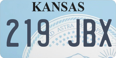 KS license plate 219JBX