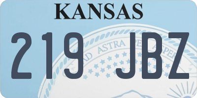 KS license plate 219JBZ