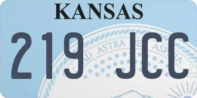 KS license plate 219JCC