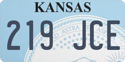 KS license plate 219JCE