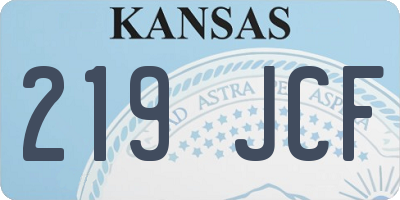 KS license plate 219JCF