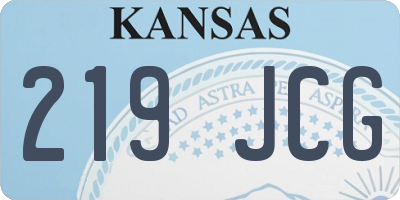 KS license plate 219JCG