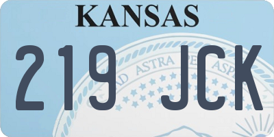 KS license plate 219JCK