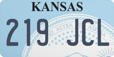 KS license plate 219JCL