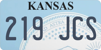 KS license plate 219JCS
