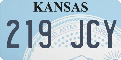 KS license plate 219JCY