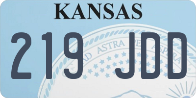 KS license plate 219JDD