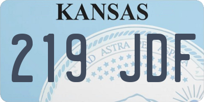 KS license plate 219JDF