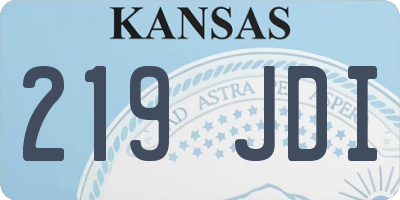 KS license plate 219JDI