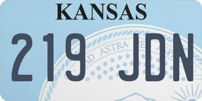 KS license plate 219JDN