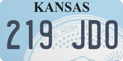 KS license plate 219JDO