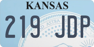 KS license plate 219JDP