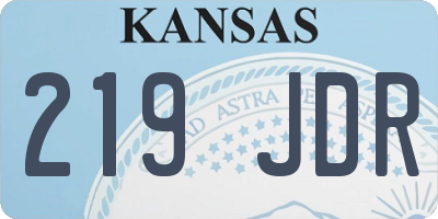 KS license plate 219JDR