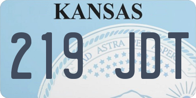 KS license plate 219JDT
