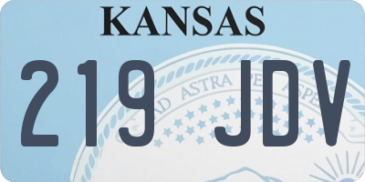 KS license plate 219JDV