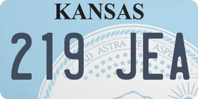 KS license plate 219JEA
