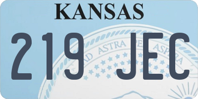 KS license plate 219JEC