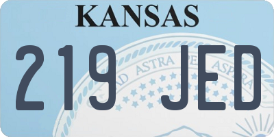 KS license plate 219JED