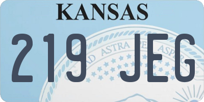 KS license plate 219JEG