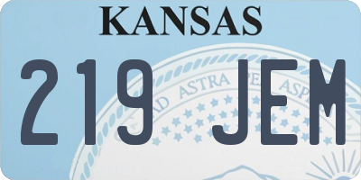 KS license plate 219JEM