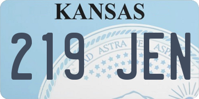 KS license plate 219JEN