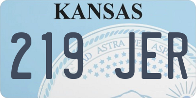 KS license plate 219JER