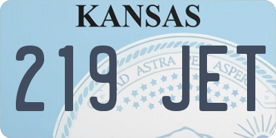 KS license plate 219JET