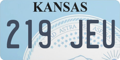 KS license plate 219JEU