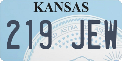 KS license plate 219JEW