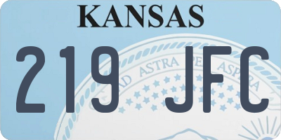 KS license plate 219JFC