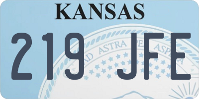 KS license plate 219JFE