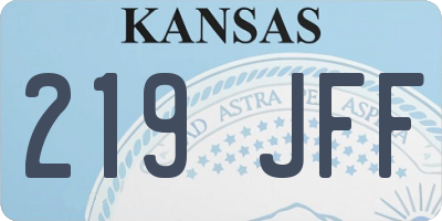 KS license plate 219JFF