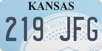 KS license plate 219JFG