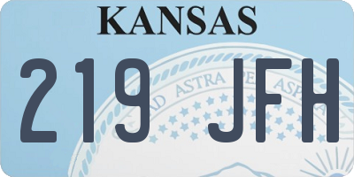 KS license plate 219JFH