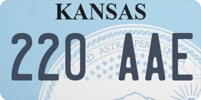 KS license plate 220AAE