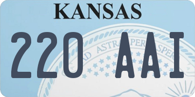 KS license plate 220AAI
