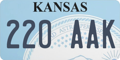 KS license plate 220AAK