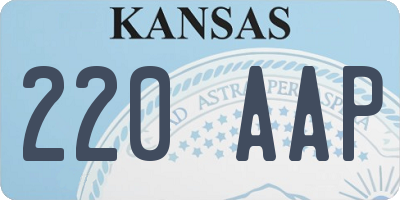KS license plate 220AAP