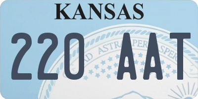 KS license plate 220AAT