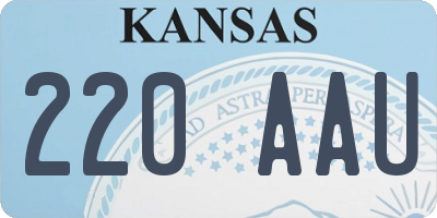 KS license plate 220AAU