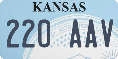 KS license plate 220AAV