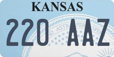 KS license plate 220AAZ