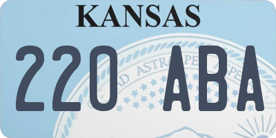 KS license plate 220ABA