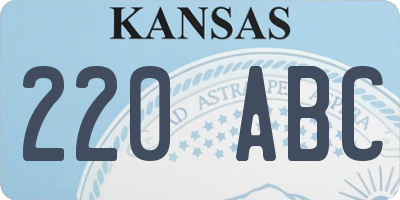 KS license plate 220ABC