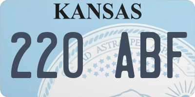KS license plate 220ABF