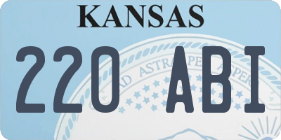 KS license plate 220ABI