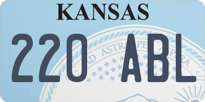 KS license plate 220ABL