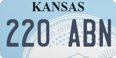 KS license plate 220ABN