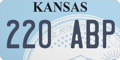 KS license plate 220ABP